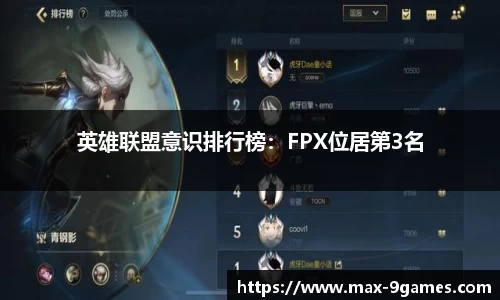 英雄联盟意识排行榜：FPX位居第3名